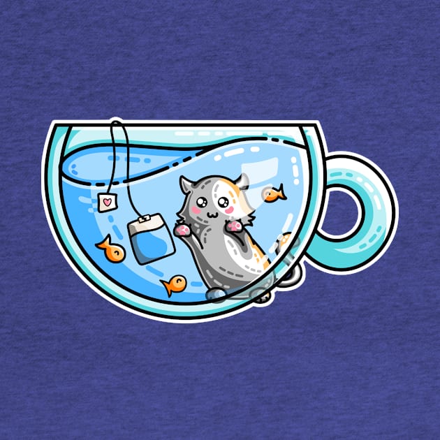 Kit-Tea Kawaii Cute Kitty Pun by freeves